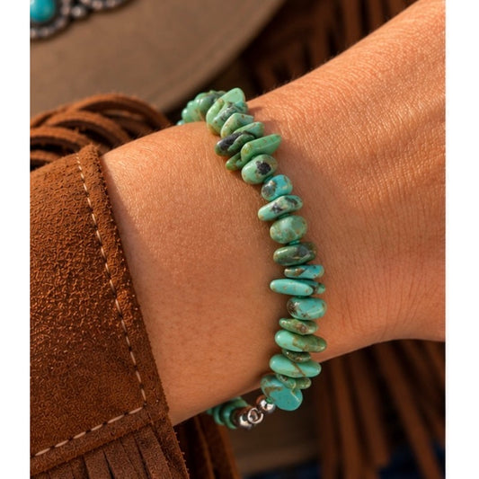 Kingman Turquoise Nugget Bracelet – Size 7, Western Style