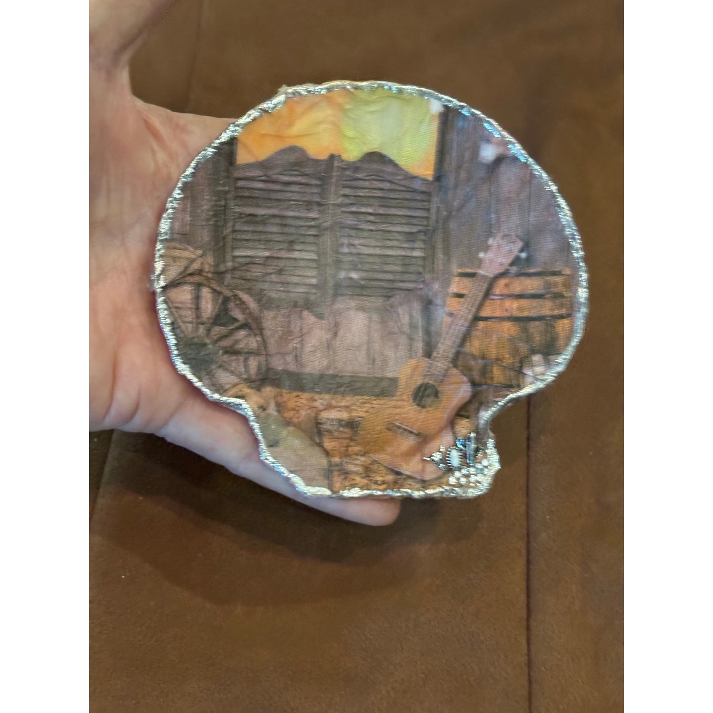 Western Theme with Guitar Shell Jewelry Dish | Cowgirl Trinket Holder