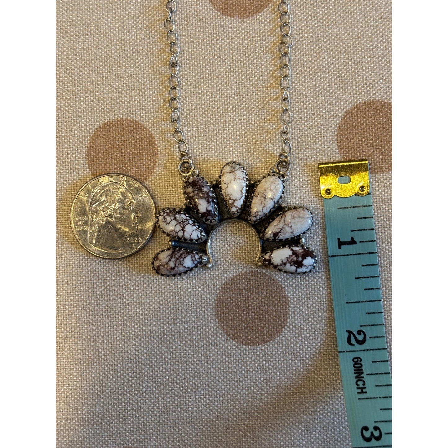 Large Wild Horse Half Cluster Necklace Sterling Silver | Southwestern Naja
