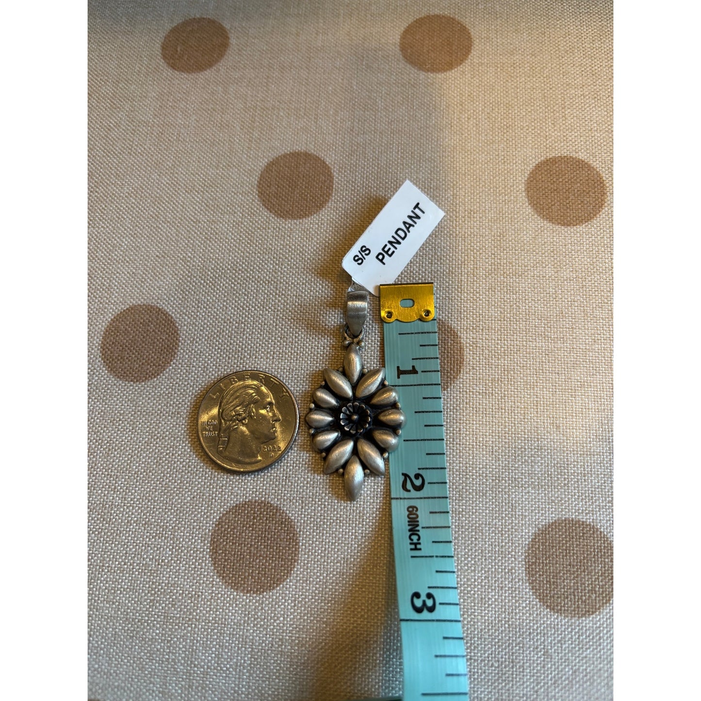 Sterling Silver Concho Style Hand Made Pendant