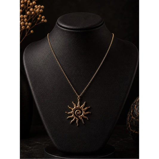 18k Gold Plated Water Resistant Tarnish Free Sun Layered Necklace with Accents