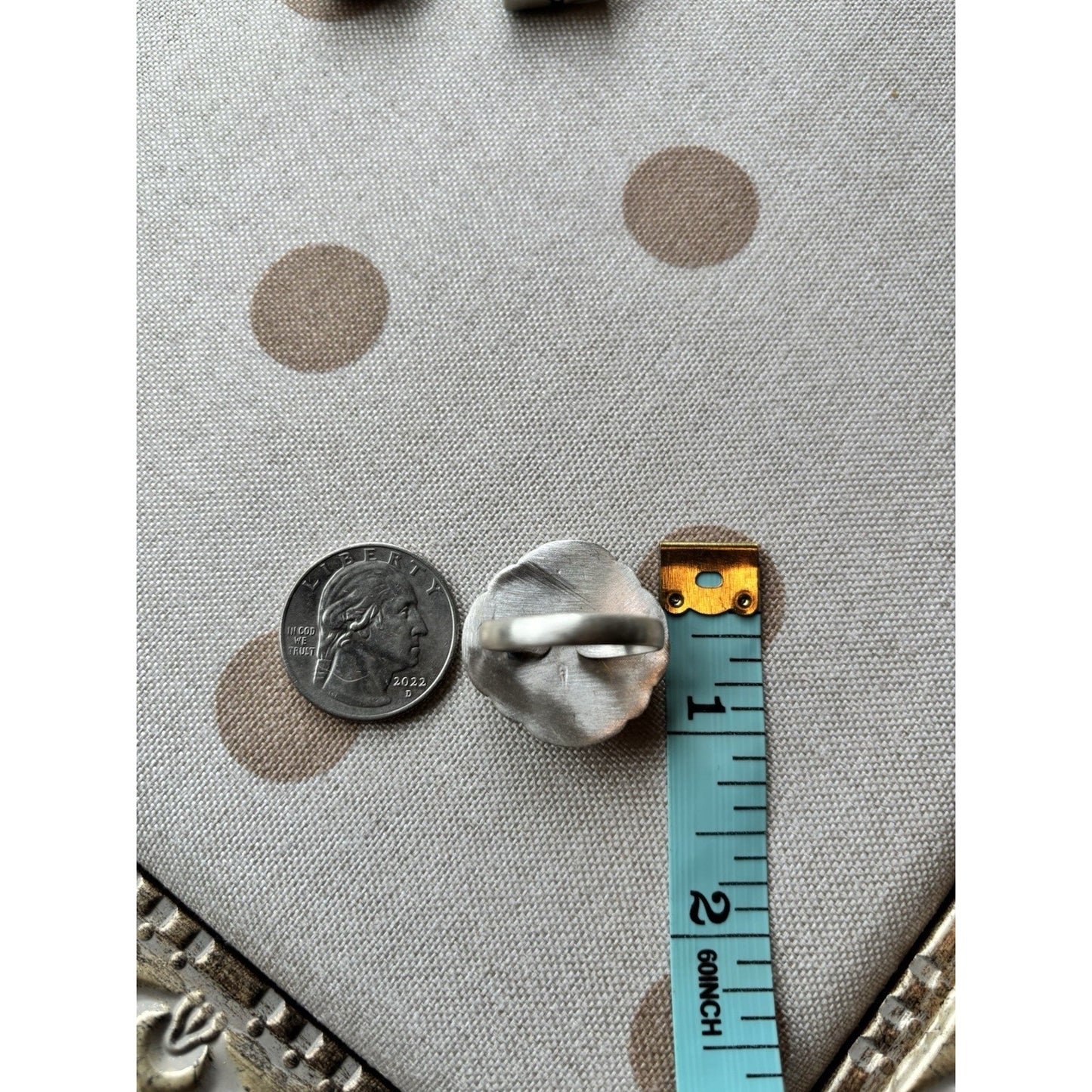 Number 8 Turquoise Cluster Statement Sterling Silver Adjustable Ring