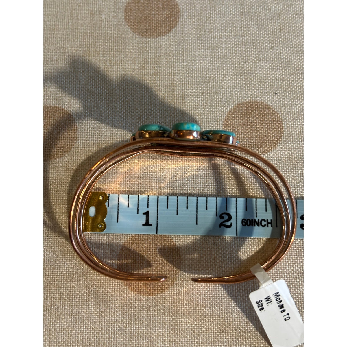 Mohave Turquoise Flower| Cluster Adjustable Copper Cuff Bracelet