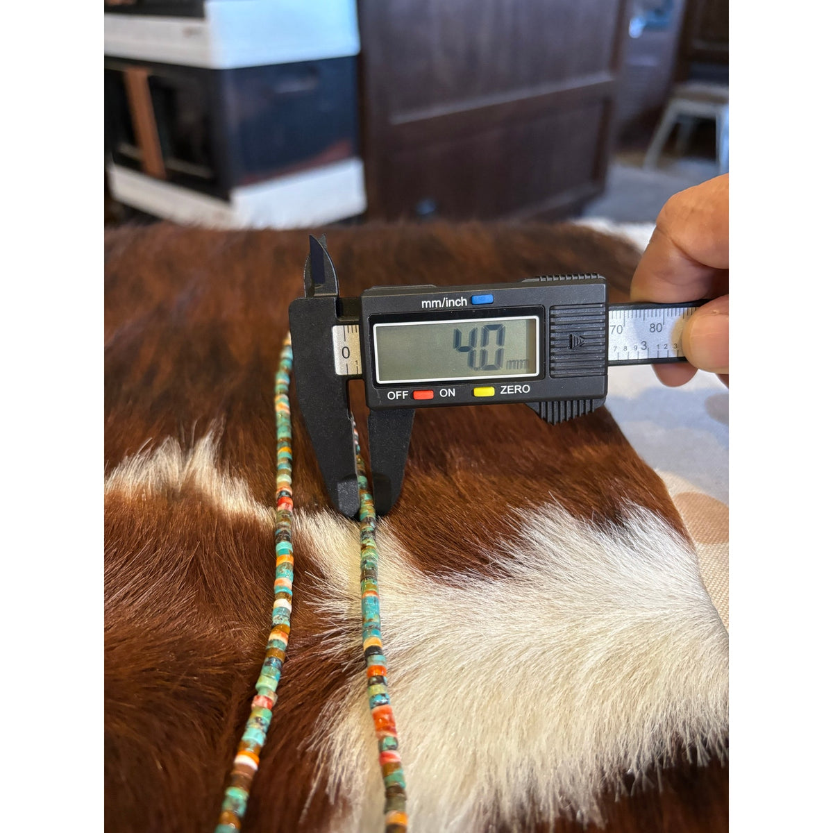Spiny Oyster and Turquoise Heishi Necklace 16" Western Style