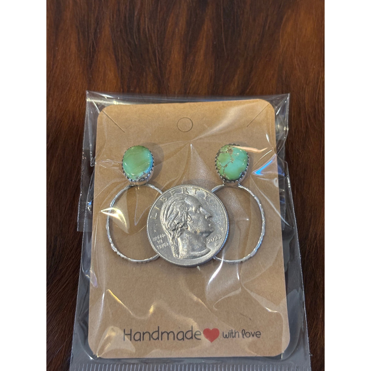 Sonoran Green Turquoise Hoop Earrings – Sterling Silver Western Style