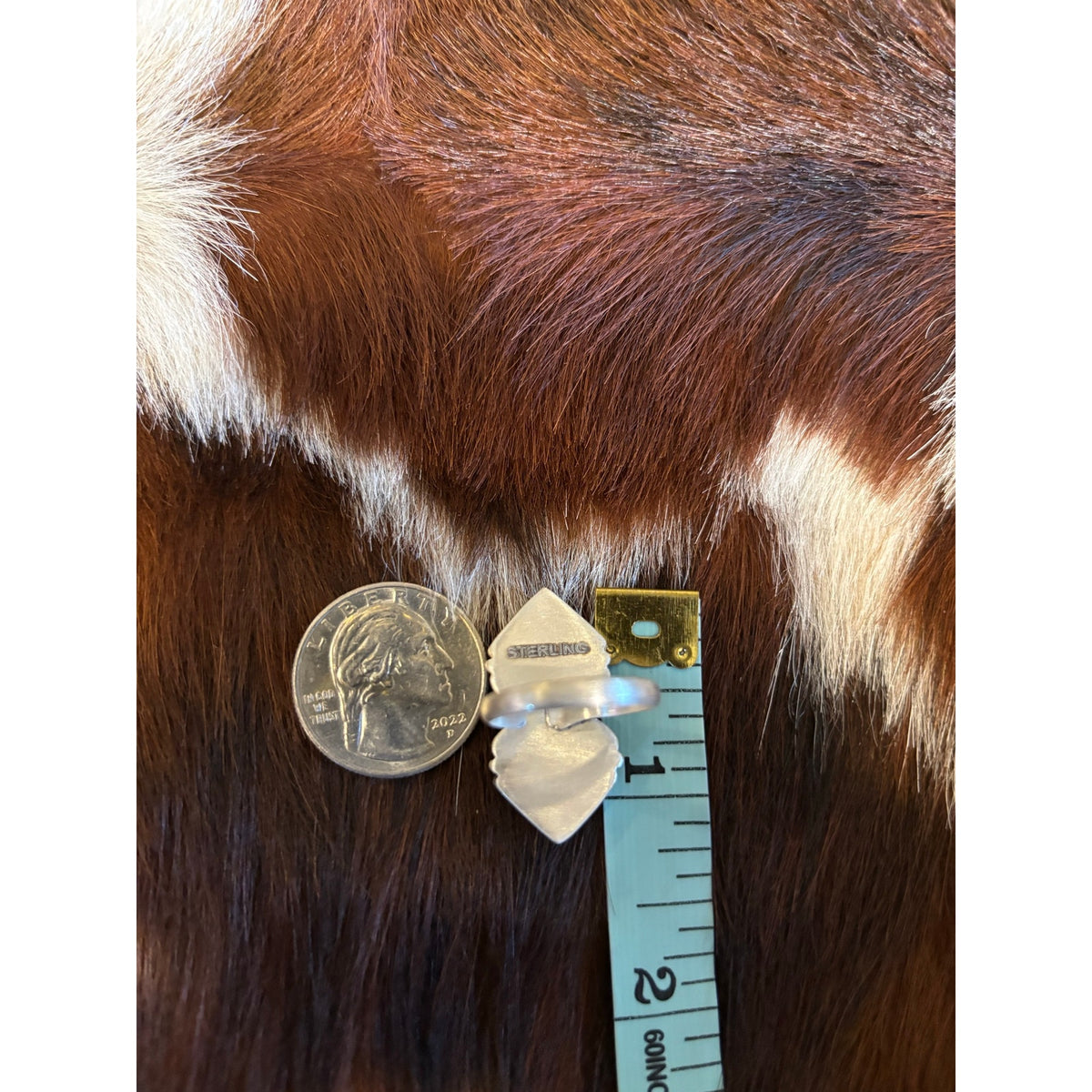 White Buffalo Two-Stone Runner Ring – Sterling Silver Western Adjustable Ring