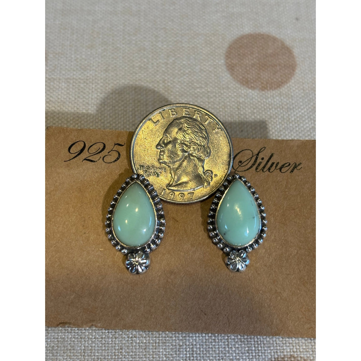 Paloma Turquoise Sterling Silver Post Earrings – Southwestern Teardrop Design