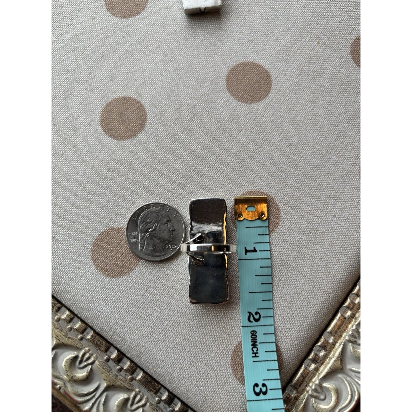 Huge Bar Turquoise Ring Sterling Silver 925