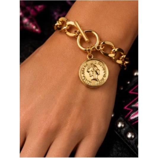 18k Gold Plated Gold Gemstone Station Bracelets Water Proof Tarnish Free