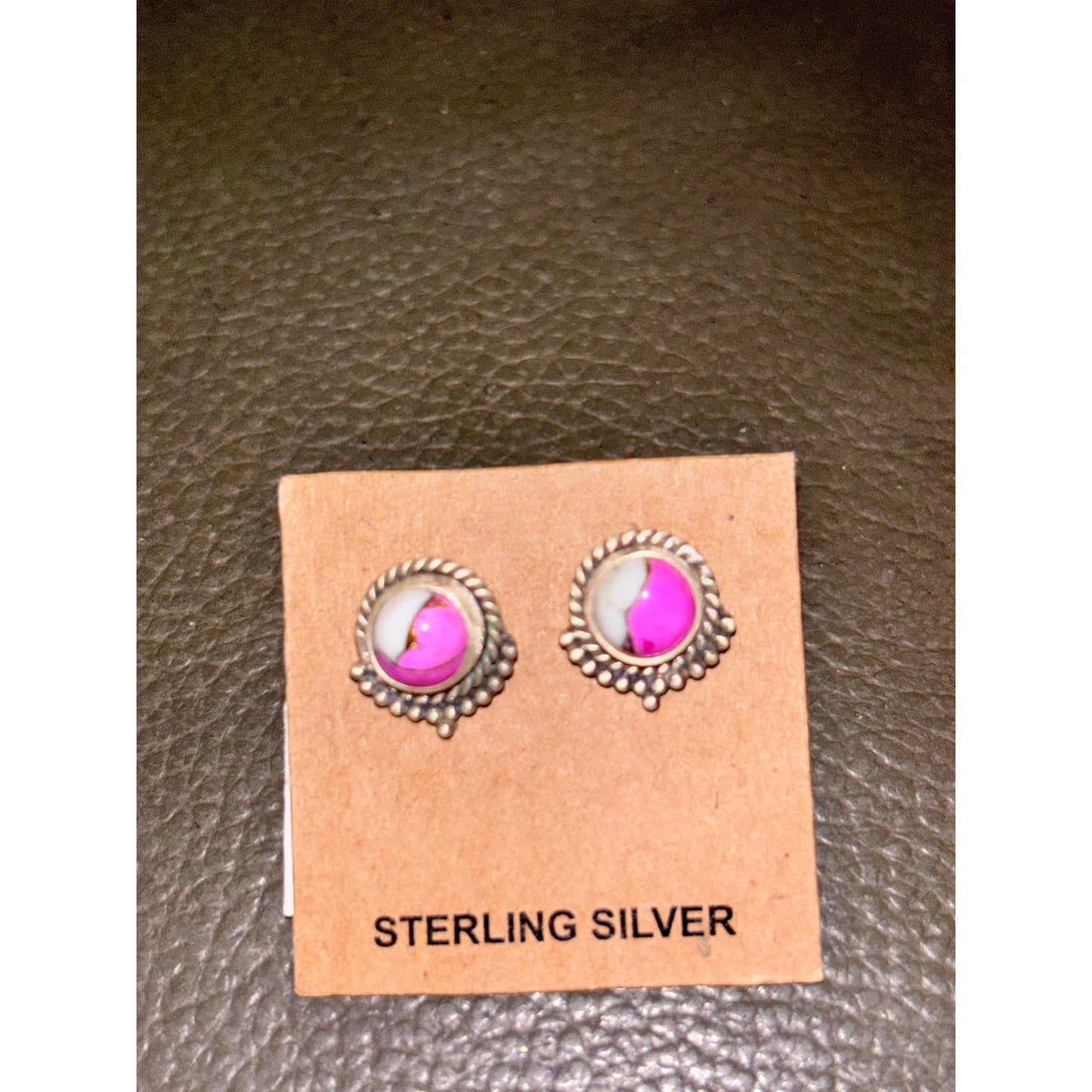Cotton Candy Turquoise in Sterling Silver Post Earrings