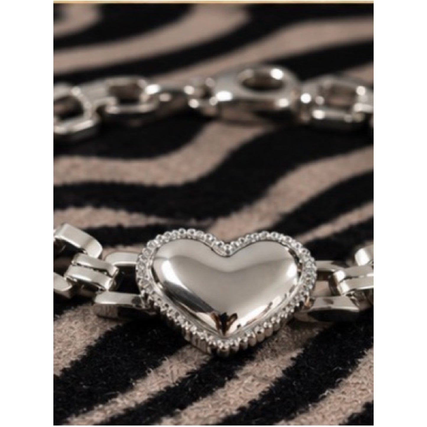 Silver Heart Chain Bracelet - Women's Jewelry Waterproof Tarnish Free