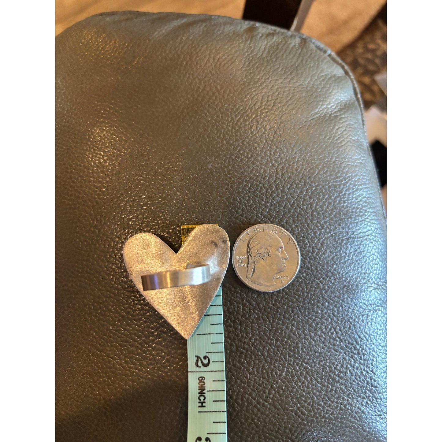 Wow! Turquoise Heart Ring in Sterling Silver. Stunning!