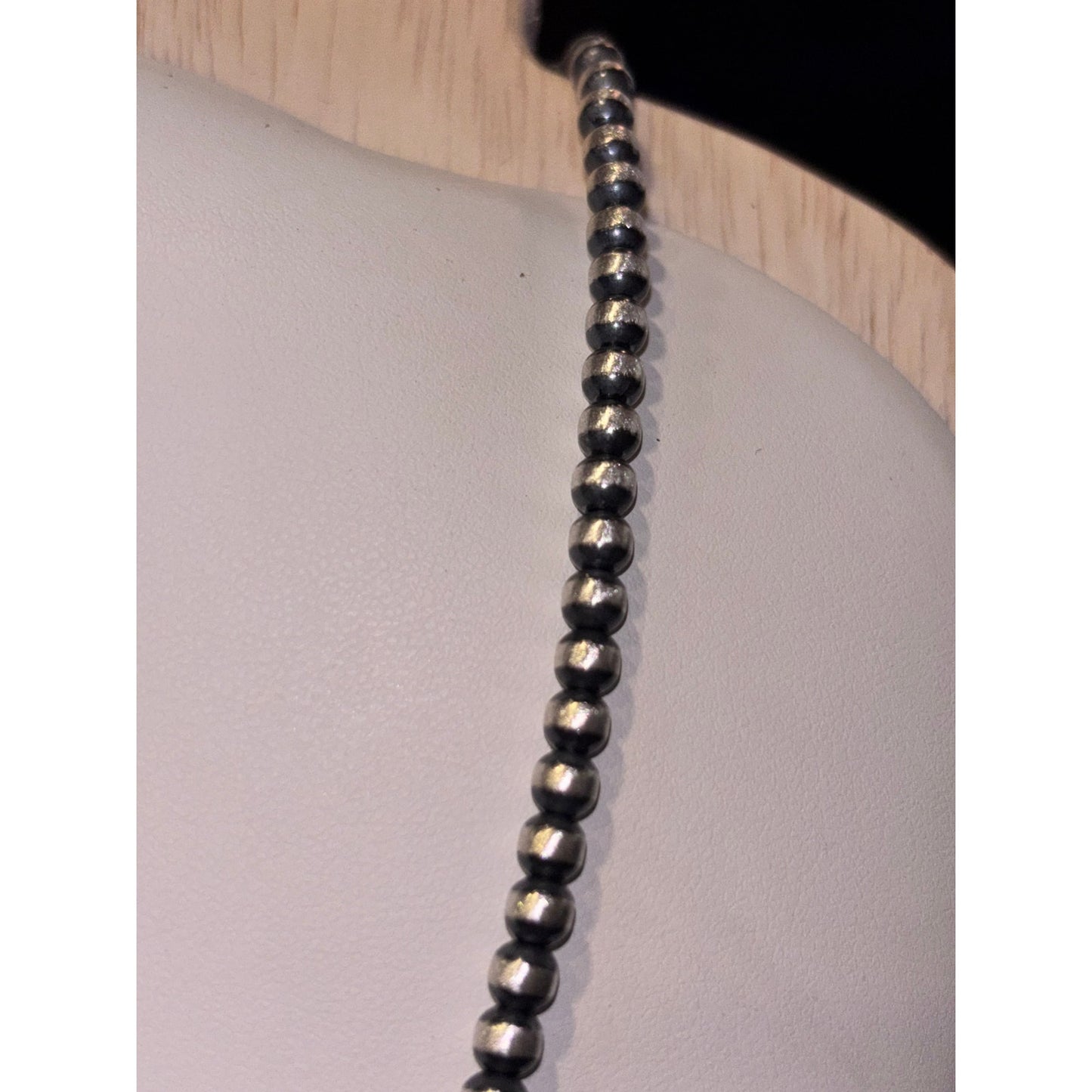 Pearl Beads Sterling Silver 4mm 20" Southwestern Style