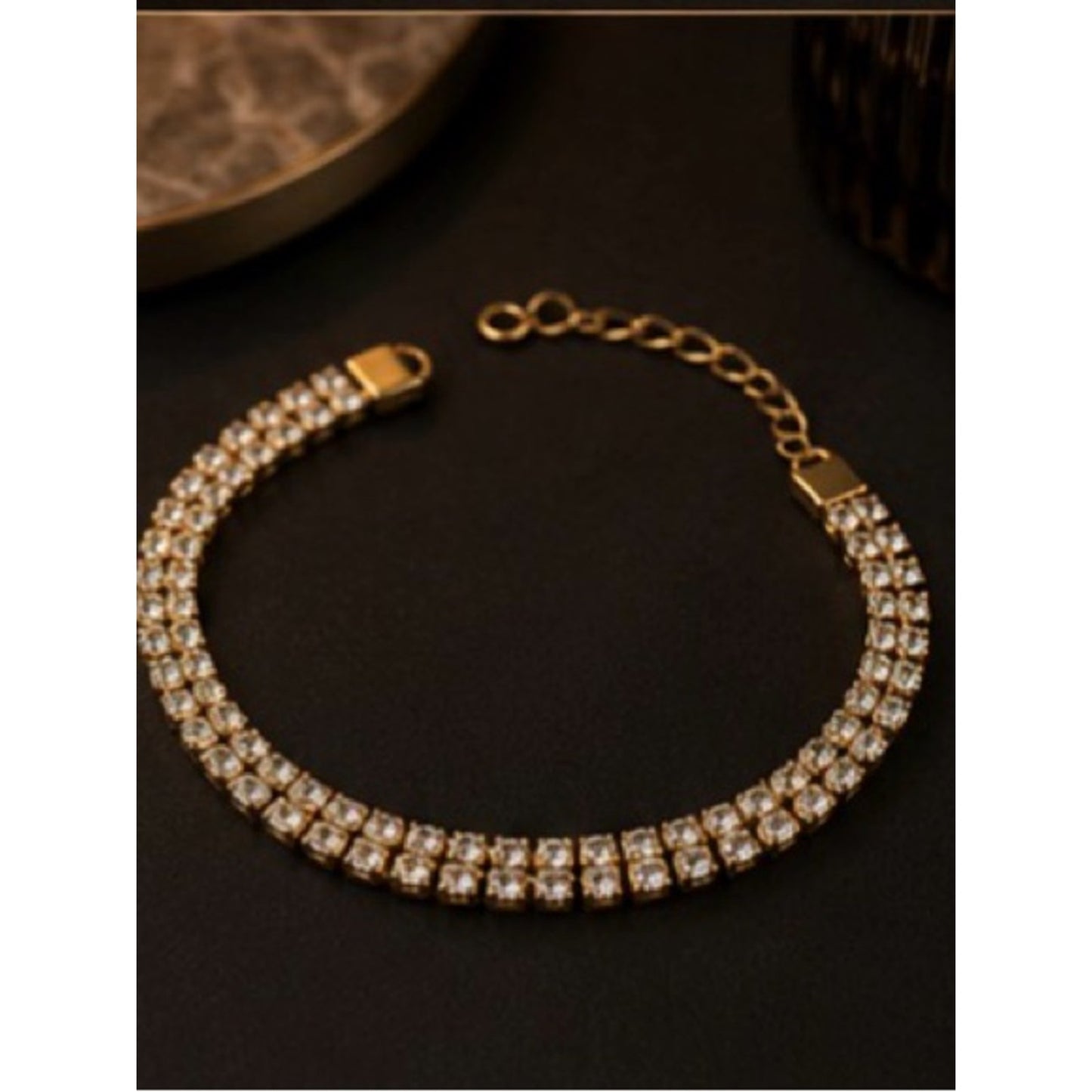 18k Plated Gold Pearl and Crystal Bracelets Water Proof Tarnish Free