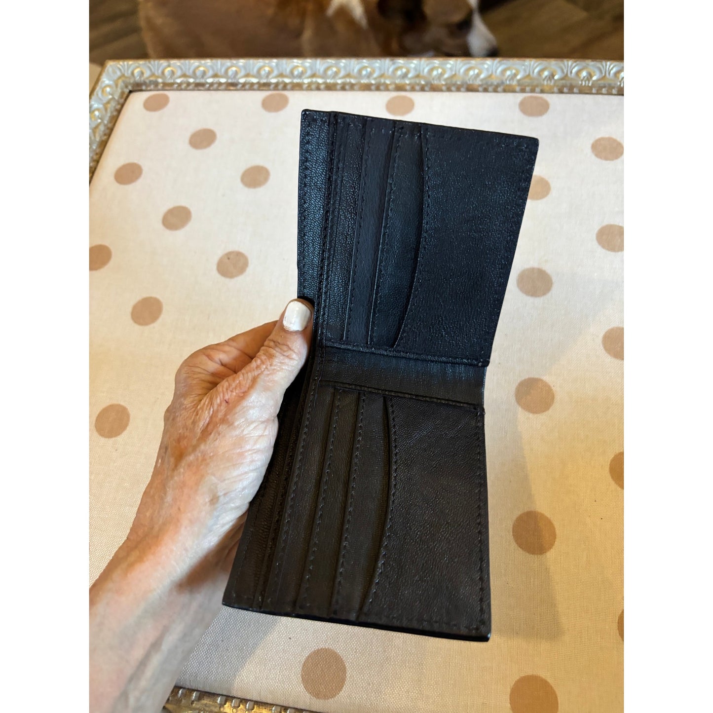 Cowhide Leather Tooled Men’s Western Bifold Western Wallet
