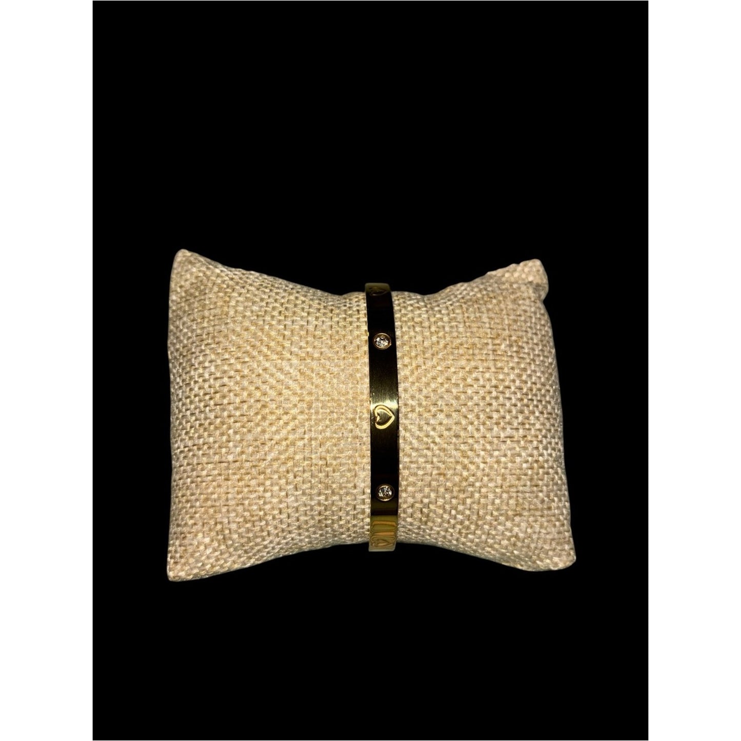 18k Gold Plated Water proof, Tarnish Free Three Bracelet Set with Heart Accent