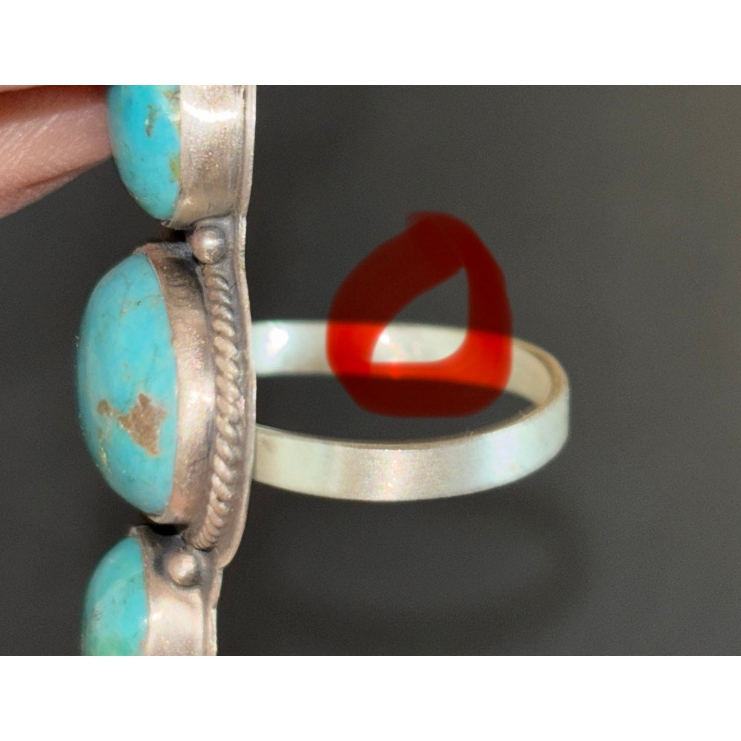 Number Eight Turquoise Three large stones Crawler Ring