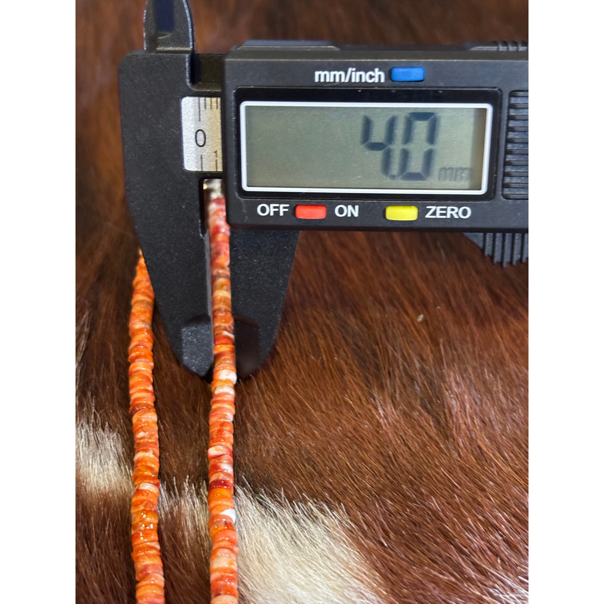 Orange Spiny Oyster Shell Heishi Necklace – 16-Inch Southwestern Style