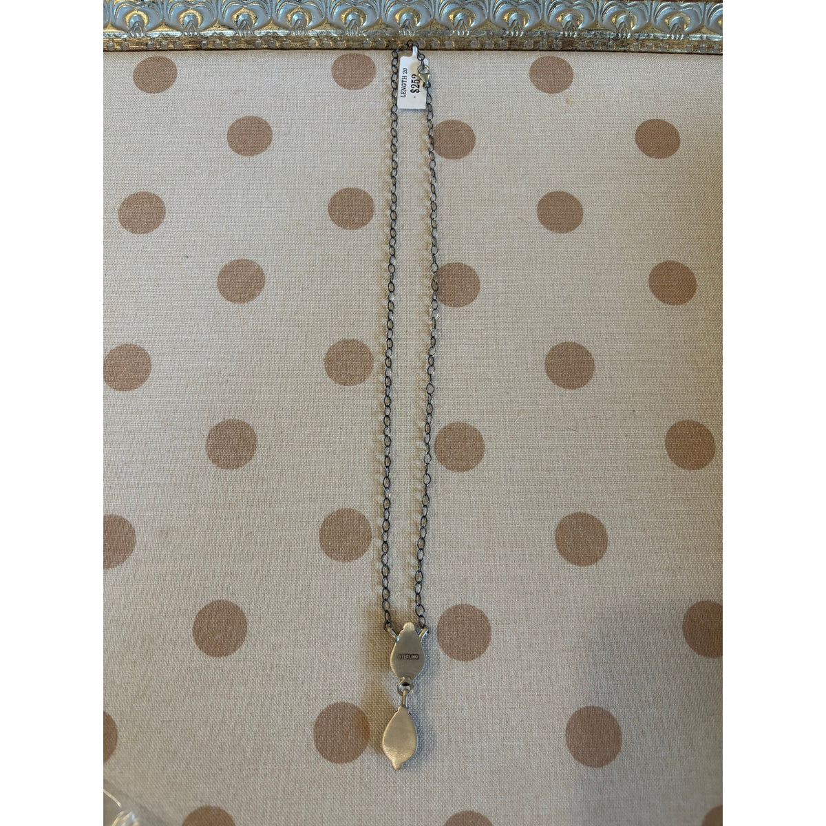 20" Sonoran Mountain Turquoise Drop Sterling Silver Necklace