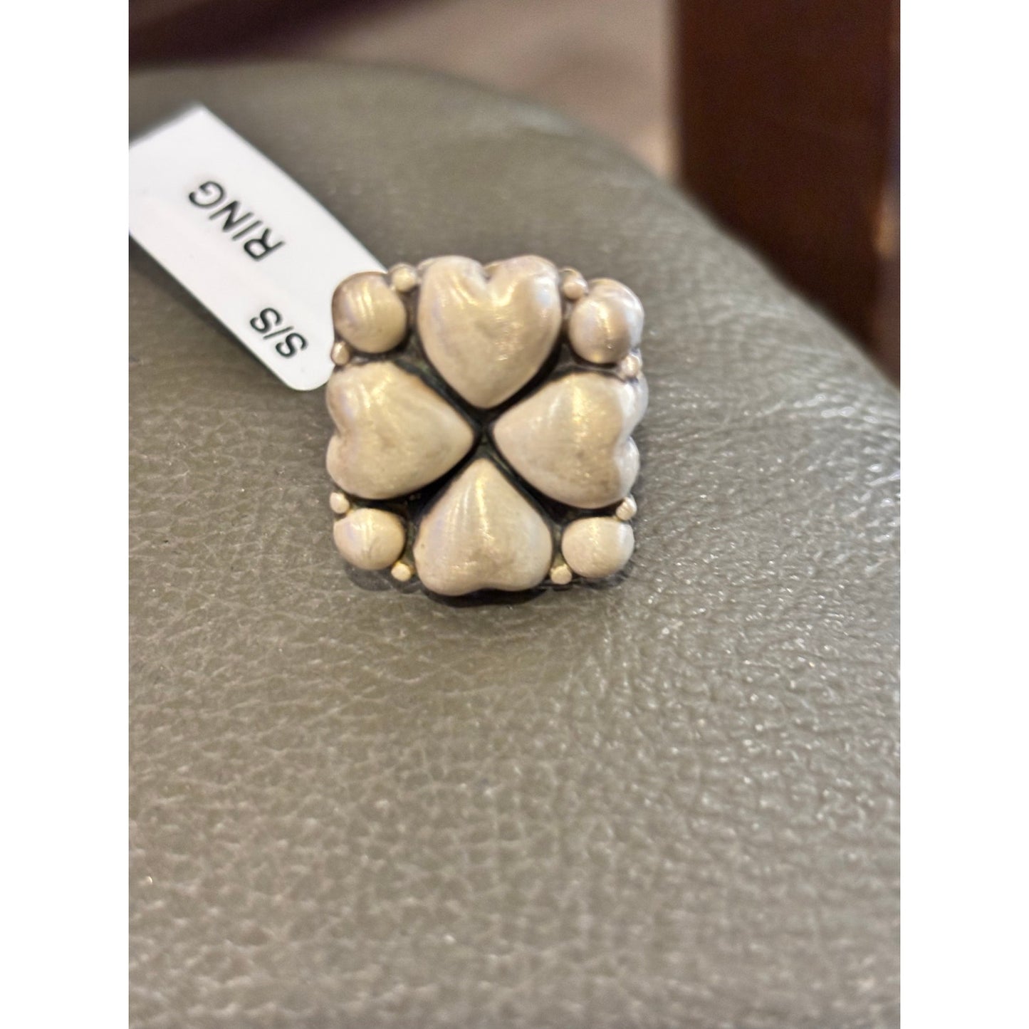 Sterling Silver Heart Southwestern Ring sz 7-10 Adjustable