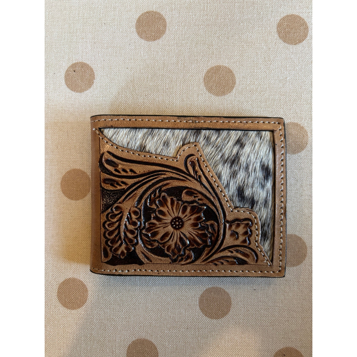 Cowhide Leather Tooled Men’s Western Bifold Western Wallet