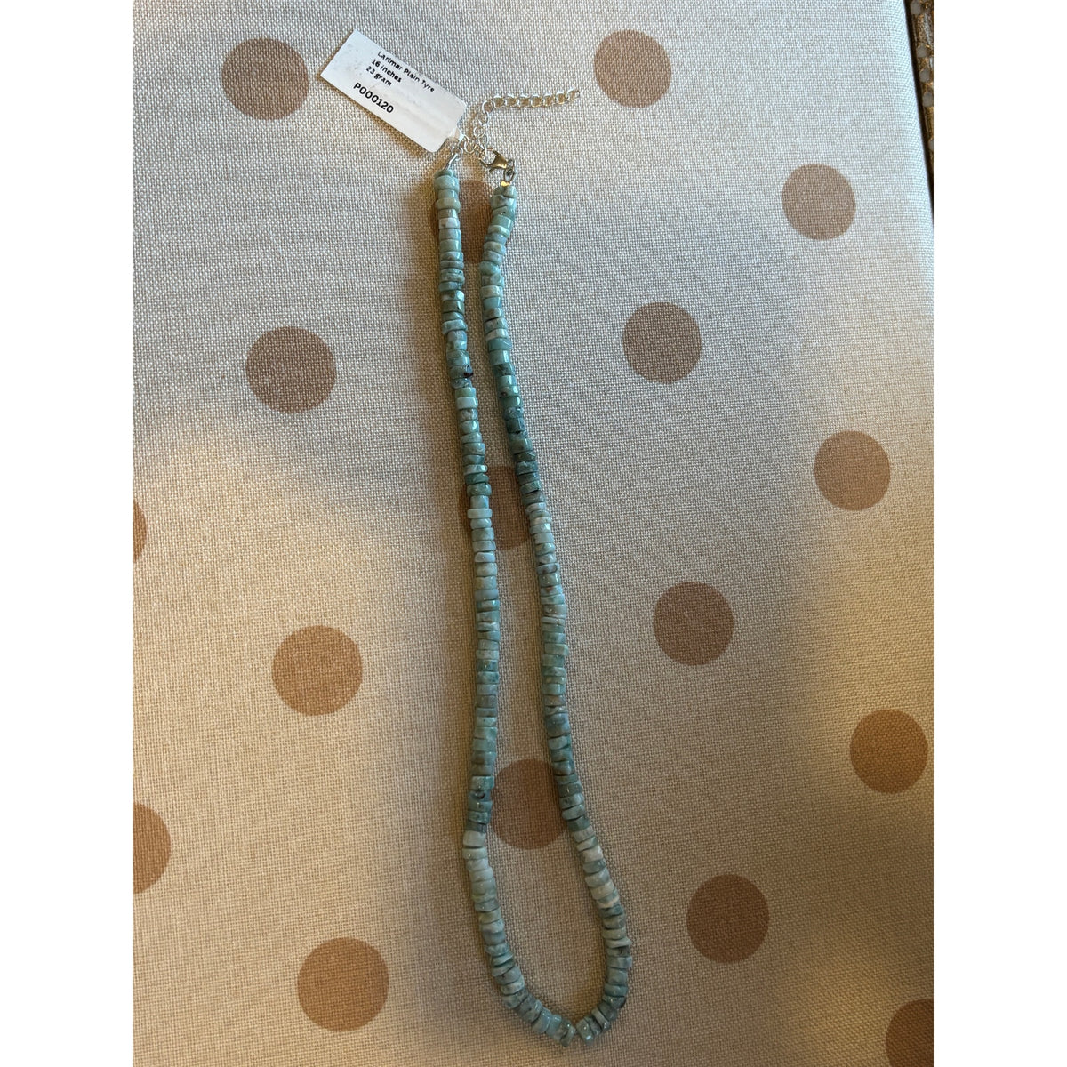 16" Larimar Heishi Beaded Necklace | Southwestern Necklace