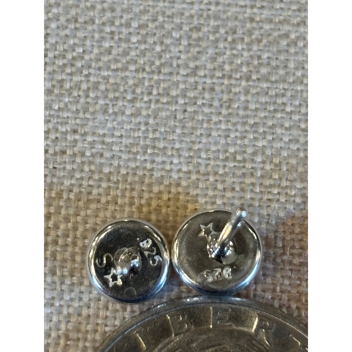 White Buffalo Teardrop Stud Earrings / Sterling Silver