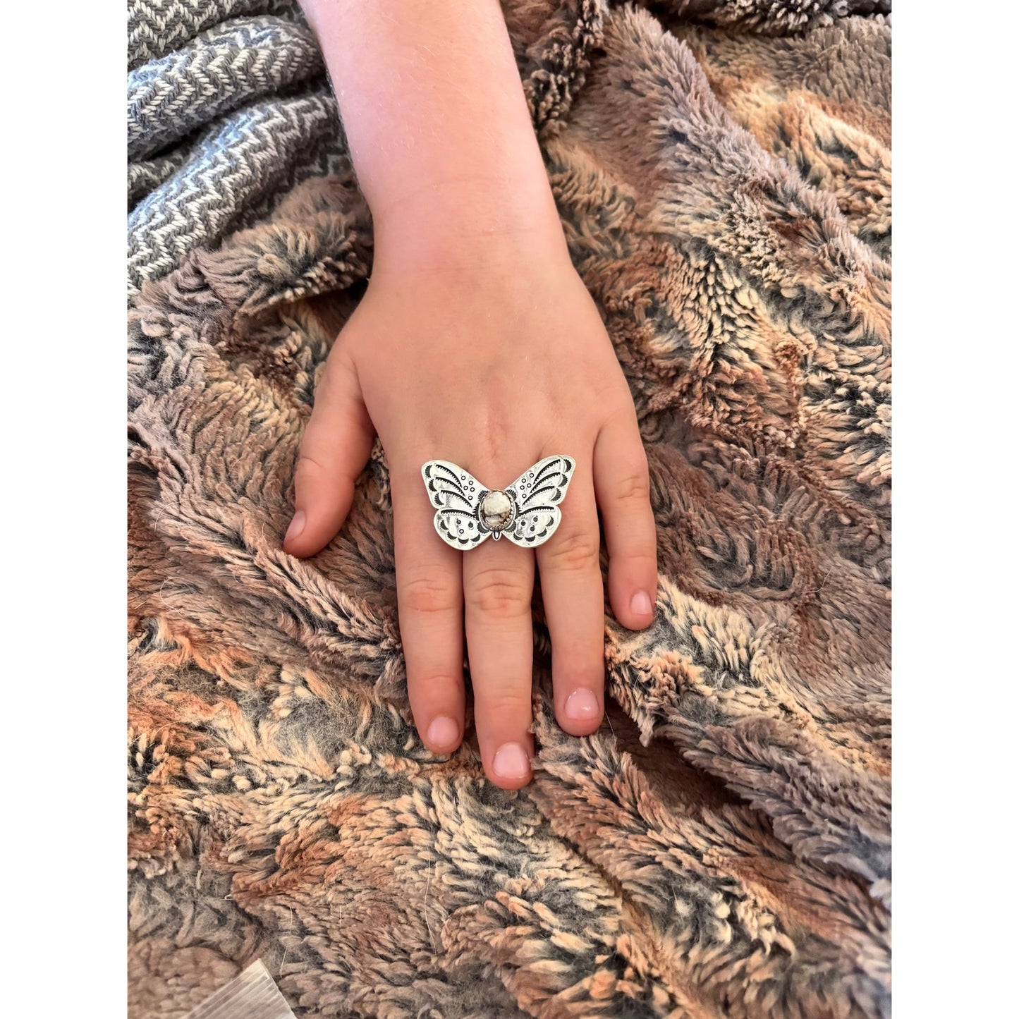 Wild Horse Turquoise set in a large Sterling Silver Butterfly 🦋