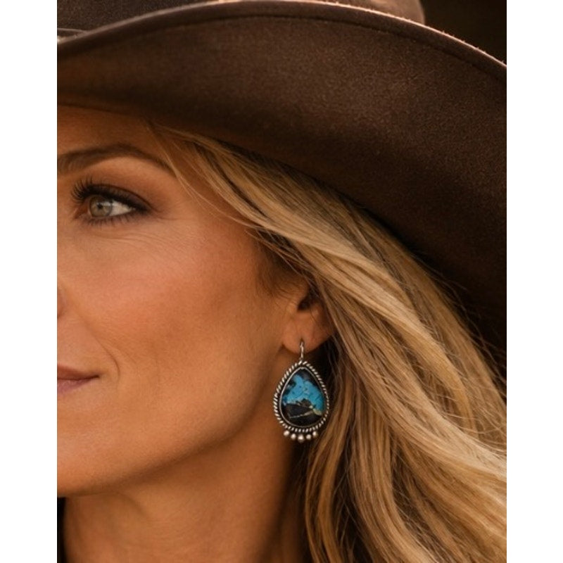 Blue Ridge Turquoise Sterling Silver Stud Earrings | Southwestern Style