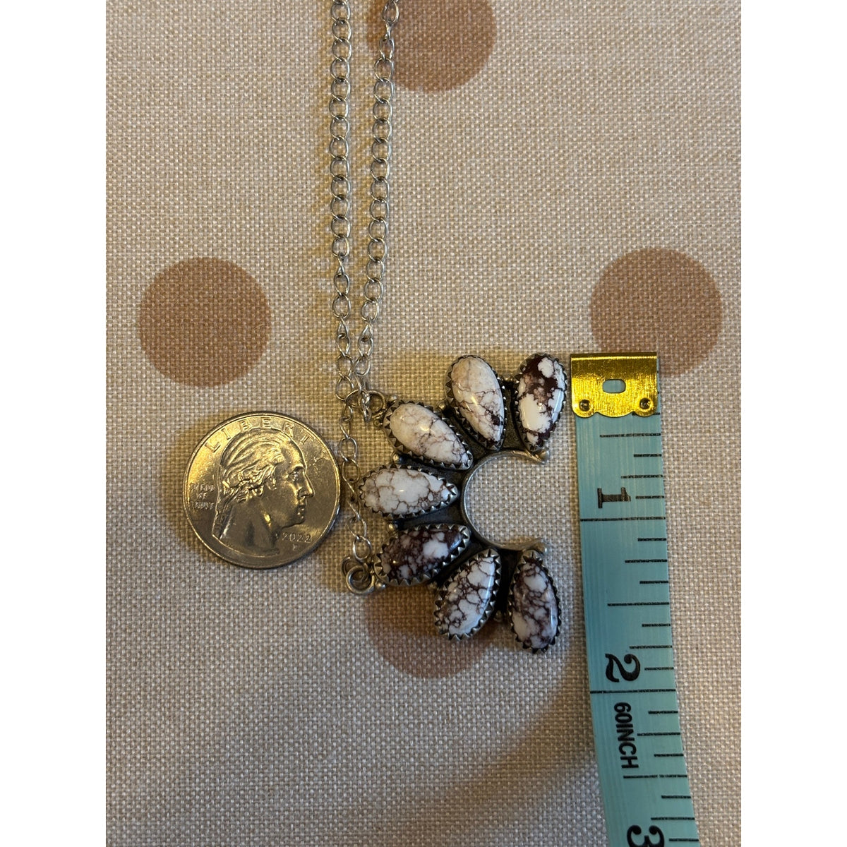 Large Wild Horse Half Cluster Necklace Sterling Silver | Southwestern Naja