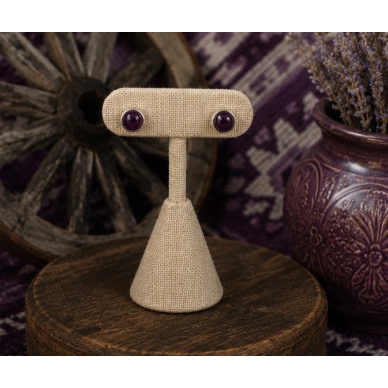 Petite Purple Spiny Earrings | Sterling Silver Western Style