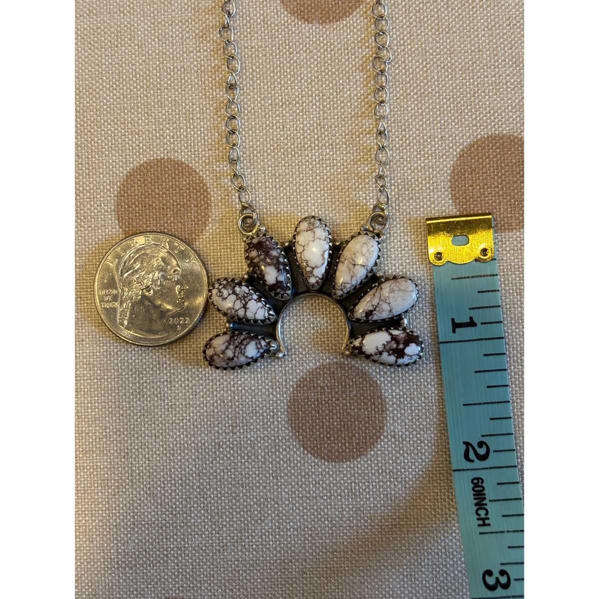 Large Wild Horse Half Cluster Necklace Sterling Silver | Southwestern Naja