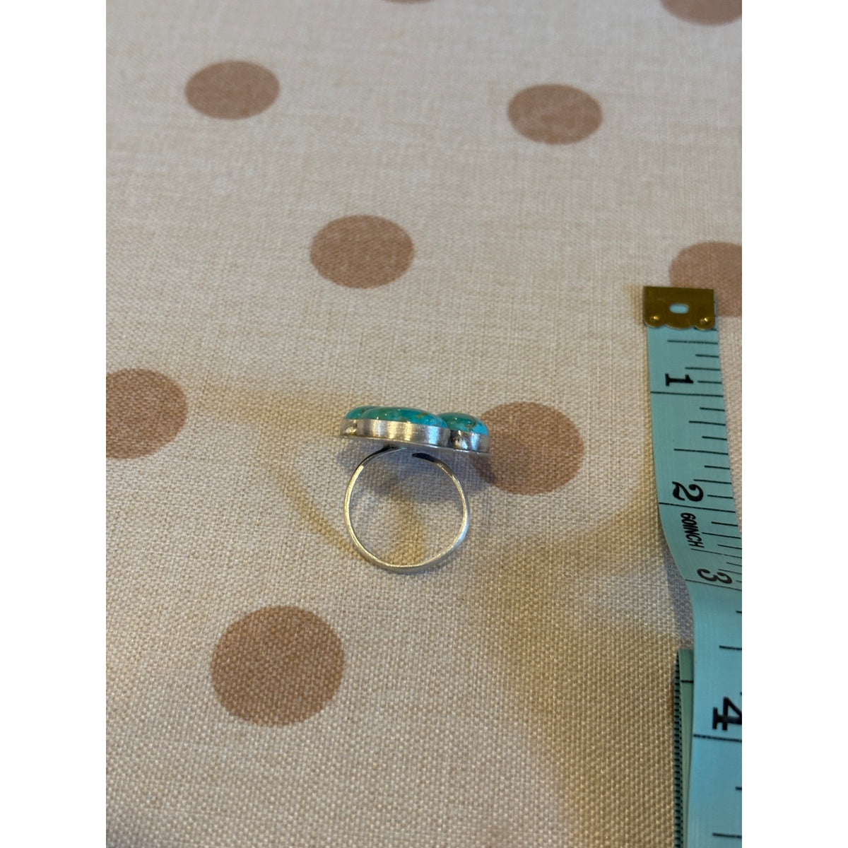 Number 8 Turquoise 3 Stone Sterling Silver Ring | Adjustable Size