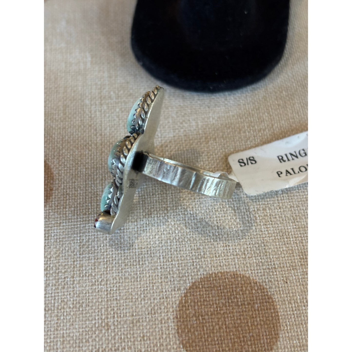 Paloma Turquoise Cactus Ring in Sterling Silver Adjustable