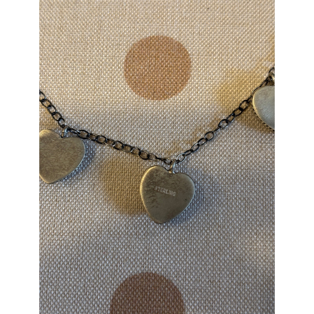 White Buffalo 3 Heart Necklace Sterling Silver Choker to 21” Chain