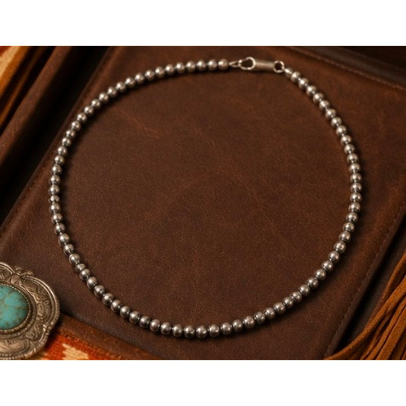 Pearl beaded choker 14 inch’s with 4mm beads Sterling Silver