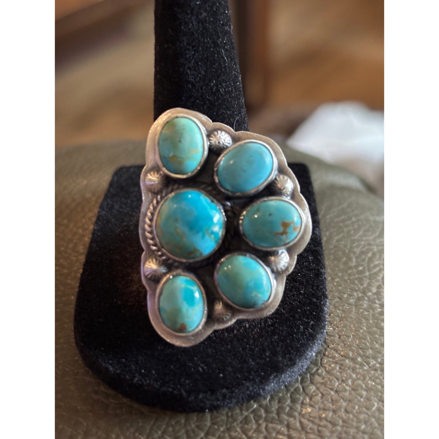 Kingman Mojave Half Cluster Ring in Sterling Silver