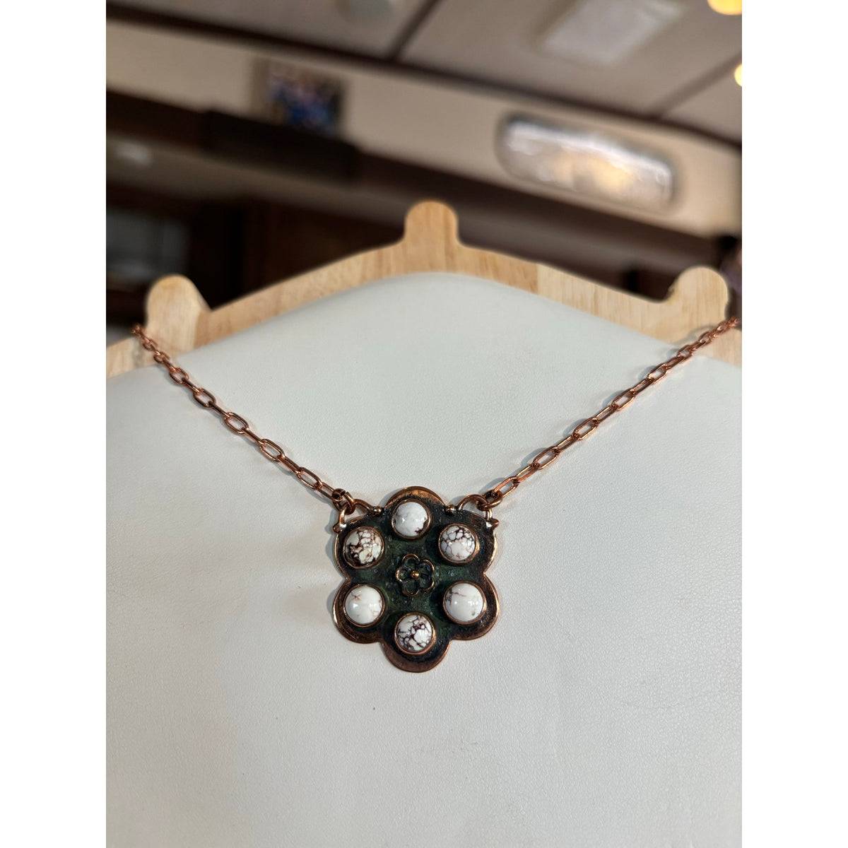 Wild Horse Stone Copper Cluster Necklace – Adjustable 22"
