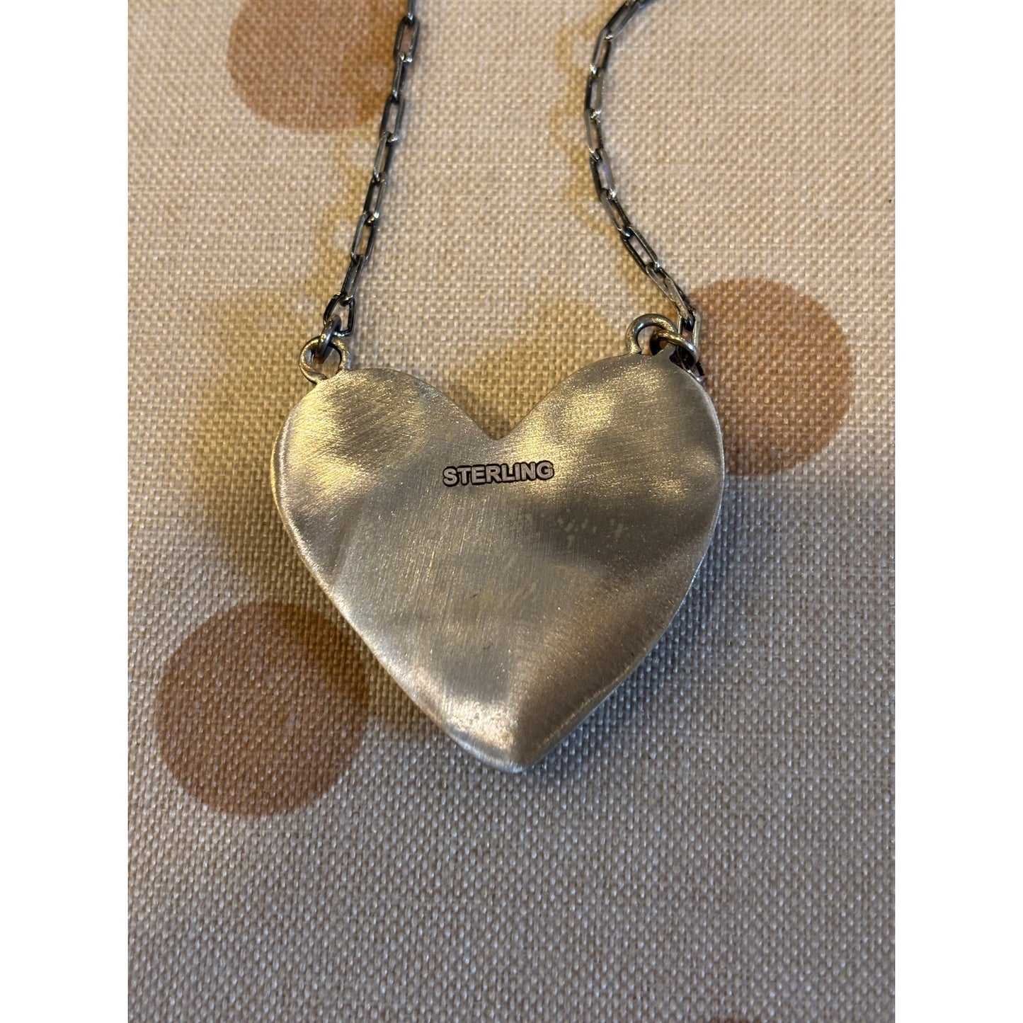 One of a Kind Multi-Turquoise Heart Necklace Sterling Silver 20"