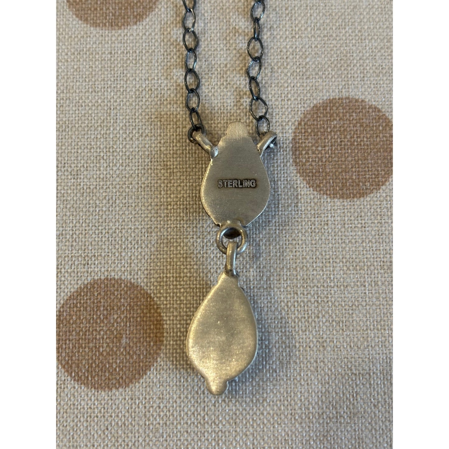 20" Sonoran Mountain Turquoise Drop Sterling Silver Necklace