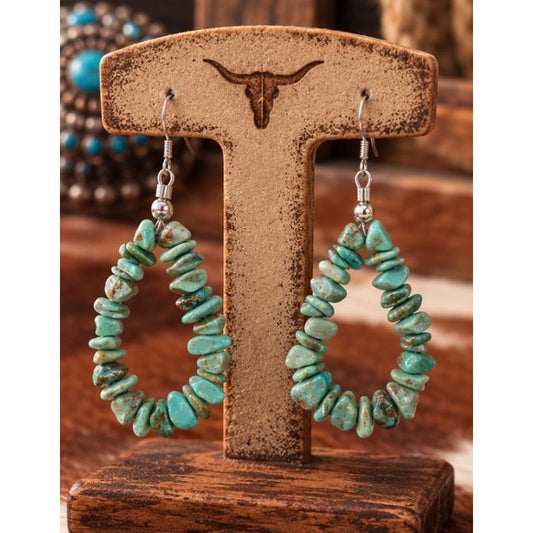 Kingman Turquoise Nugget Dangle Earrings – Sterling Silver