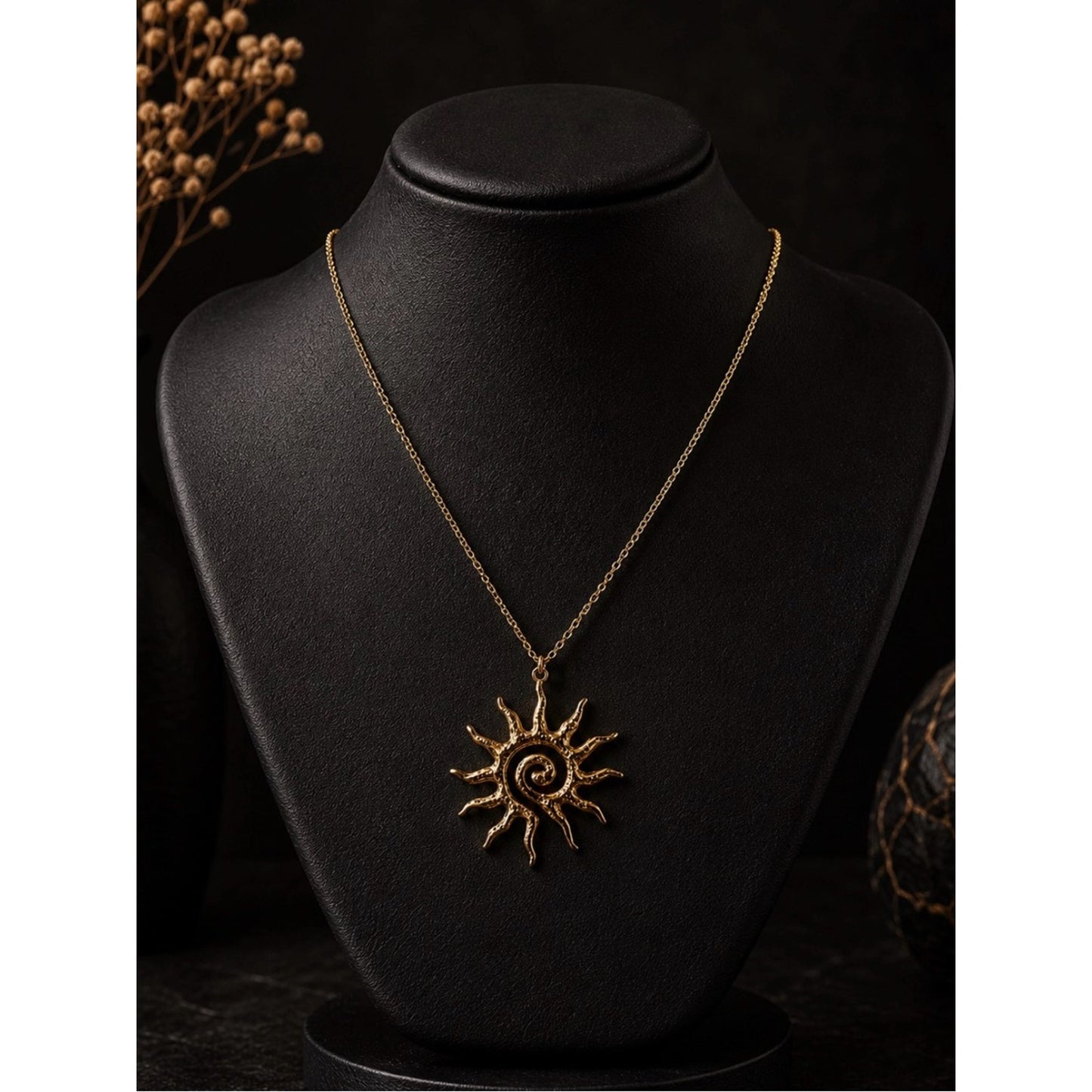 18k Gold Plated Water Resistant Tarnish Free Sun Layered Necklace with Accents