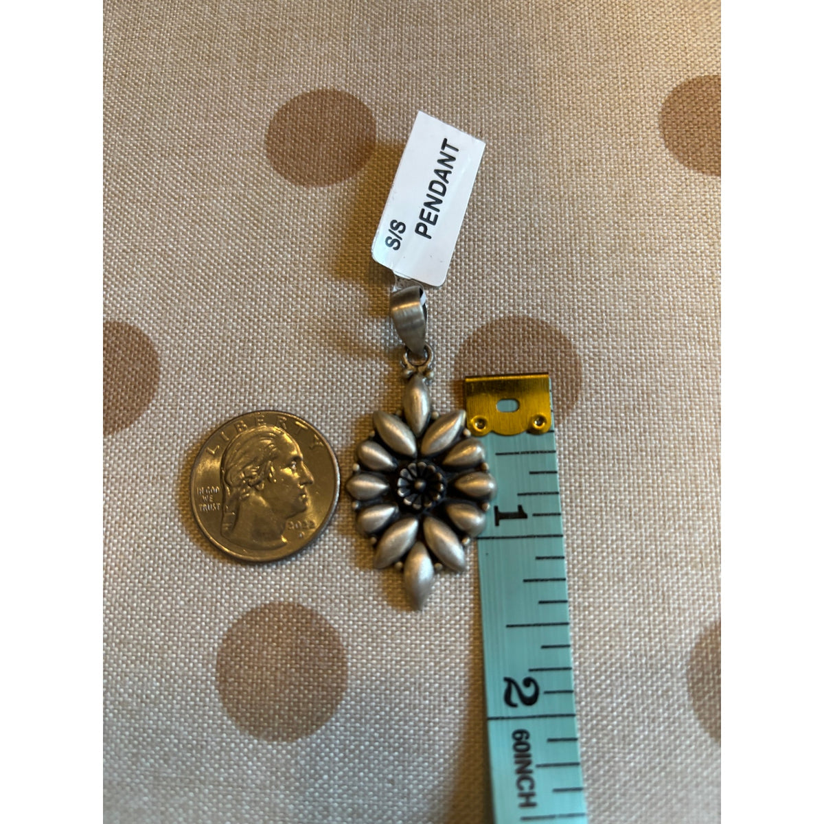 Sterling Silver Concho Style Hand Made Pendant