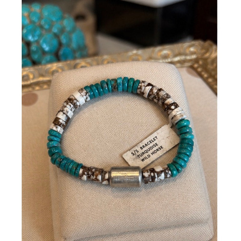 Turquoise Bracelet Set. Kingman & Wild Horse With Sterling Silver