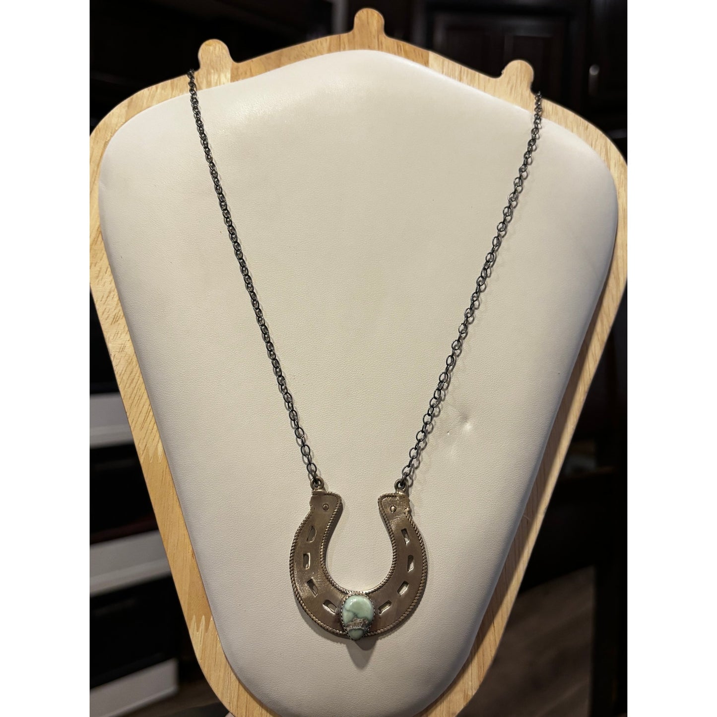 Large Horseshoe Necklace w a beautiful Paloma Stone Adjustable