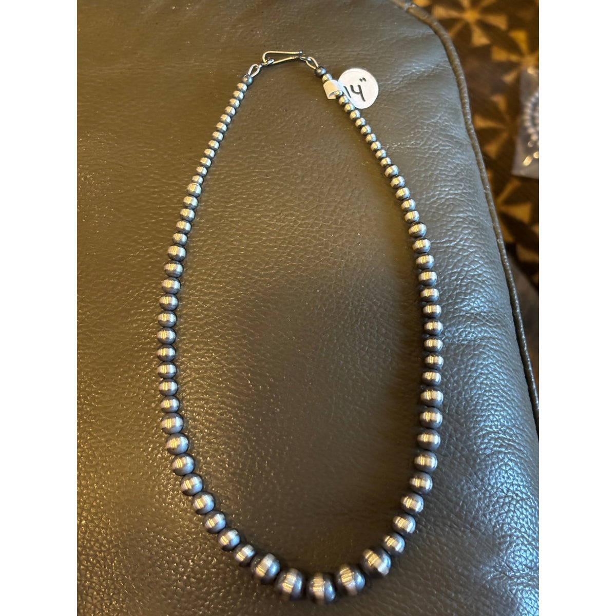 Graduated Sterling Silver Pearl Bead Choker | 14" 3mm–8mm Southwestern