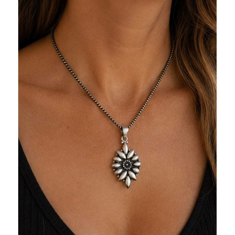 Sterling Silver Concho Style Hand Made Pendant