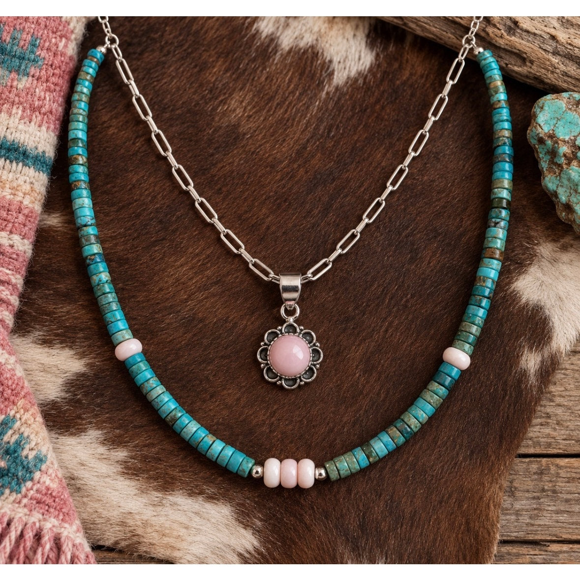Pink Conch Round Pendant Sterling Silver Necklace – Adjustable 14-20"