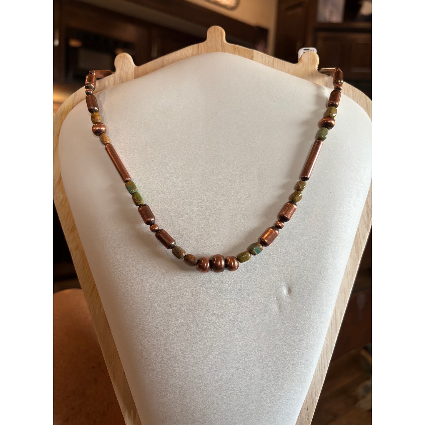 Royston Turquoise & Copper 16-Inch Beaded Necklace | Southwestern