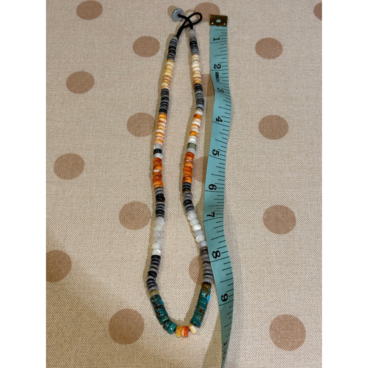 Desert Sunset Turquoise & Spiny Oyster Heishi Necklace – 20"